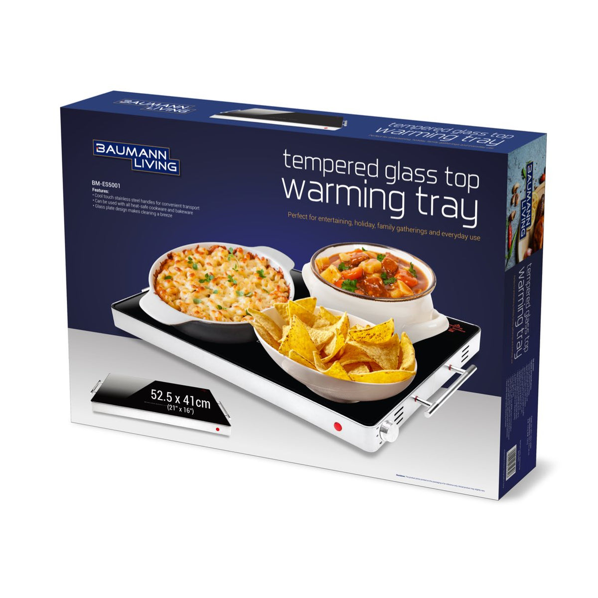 Family-Size Glasstop Warming Tray