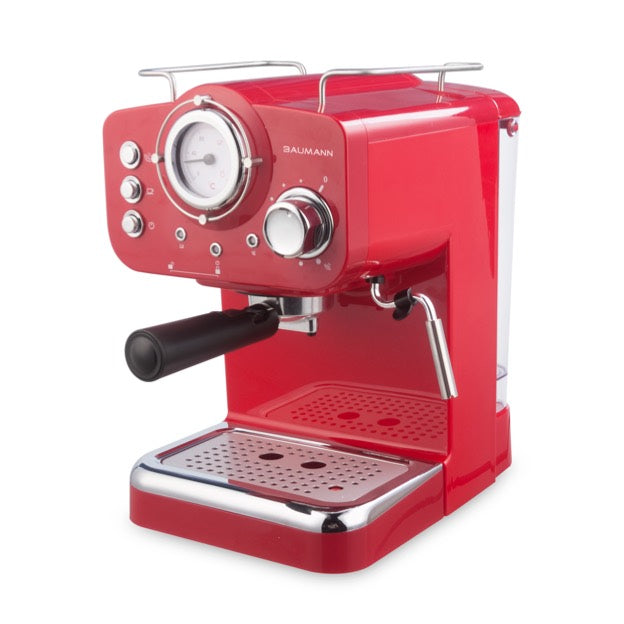 Retro Style Espresso Maker with Milk Frother Baumann Living