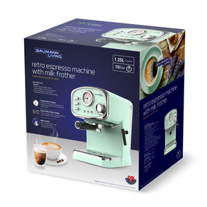 Retro Espresso Machine with Milk Frother