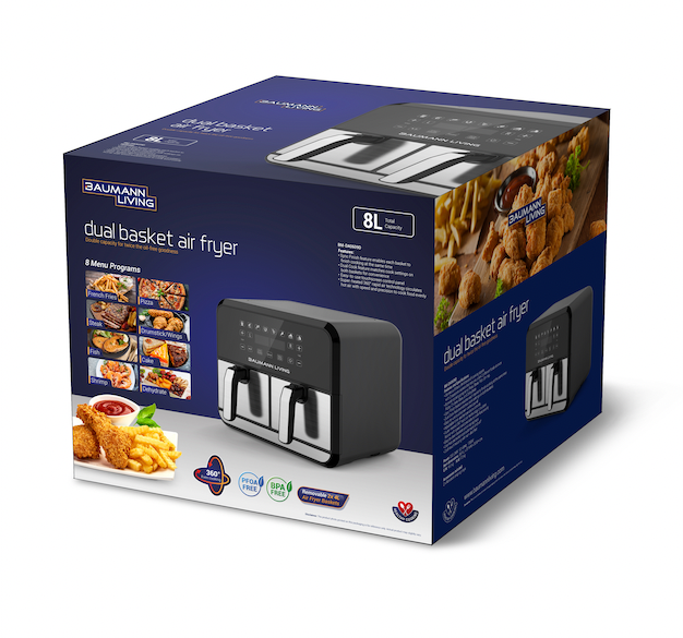 8L Dual Basket Air Fryer Baumann Living